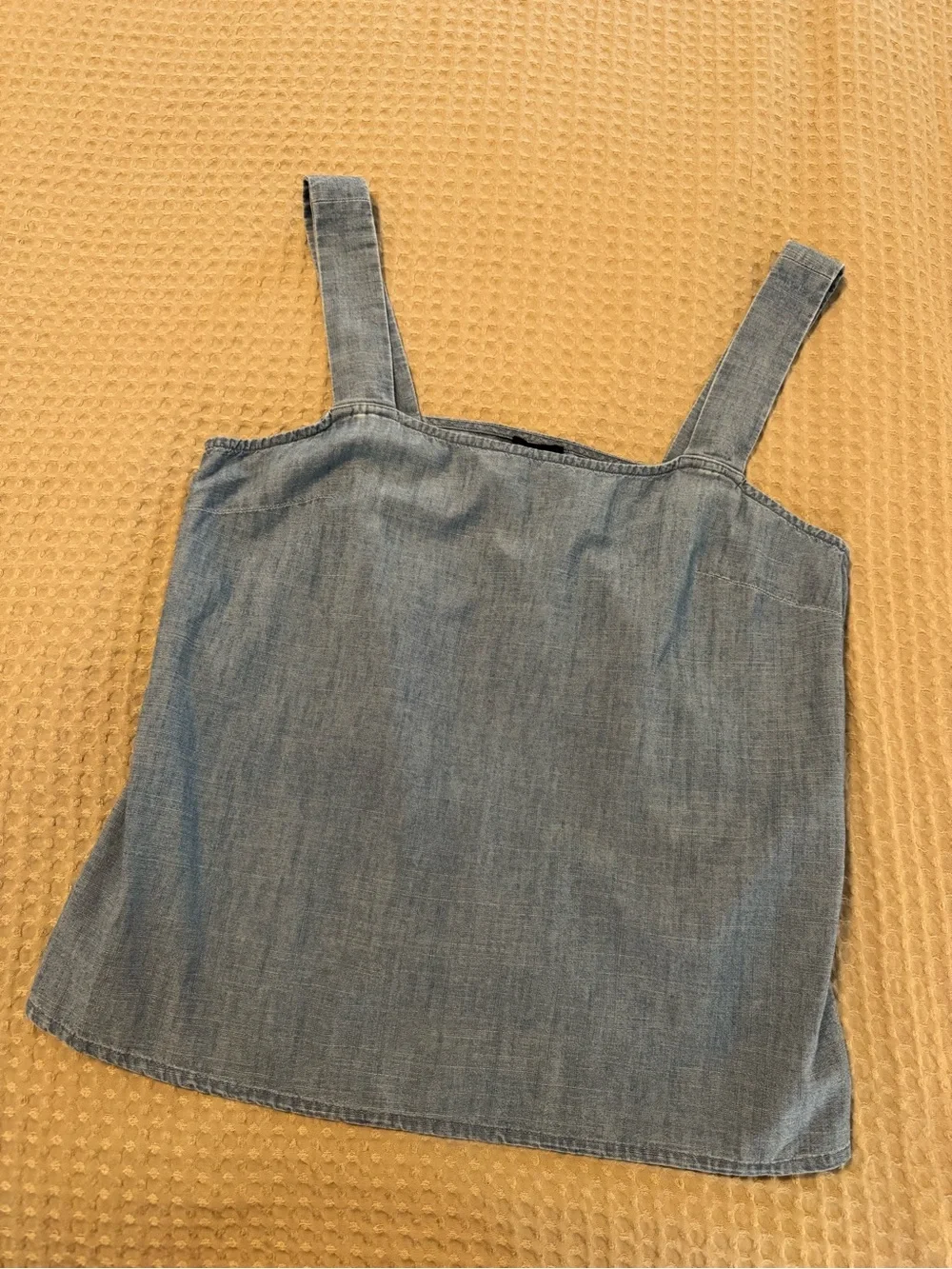 J. Crew Chambray Cotton Squareneck Tank Top  NEW Size Medium